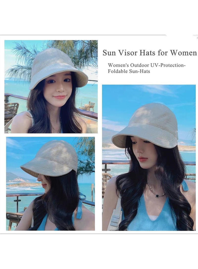 SYOSI Women's Fisherman's Caps, UPF 50+ Outdoor UV-Protection-Foldable Sun,Teens Girls Wide Brim Summer Casual Sun Hat, Fishing Hat (Beige, C: 22-23.6inch,  H: 6.6 inch, L: 2.7 inch) - Image 4