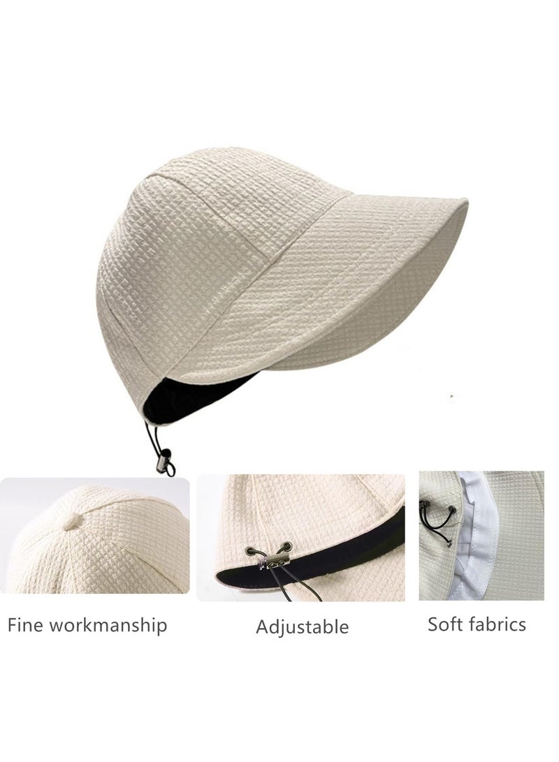 SYOSI Women's Fisherman's Caps, UPF 50+ Outdoor UV-Protection-Foldable Sun,Teens Girls Wide Brim Summer Casual Sun Hat, Fishing Hat (Beige, C: 22-23.6inch,  H: 6.6 inch, L: 2.7 inch) - Image 5