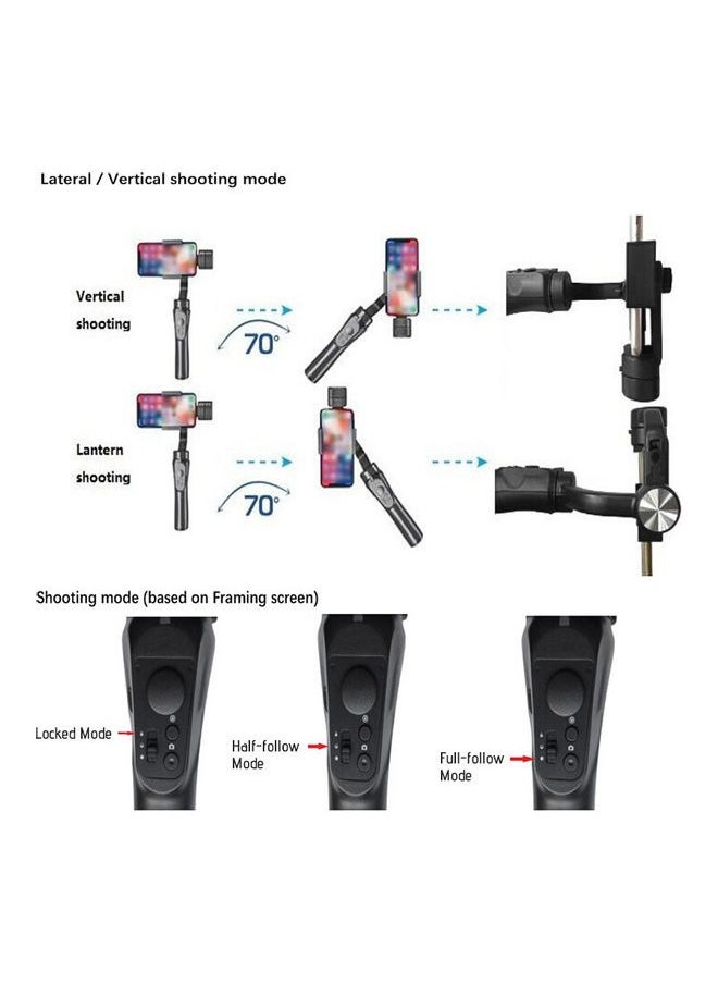 Generic F-10 Pro 3-Axis Handheld Smartphone Gimbal Stabilizer Black  - Image 2