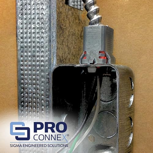 SIGMA ENGINEERED SOLUTIONS ProConnex C-570 Double Snap Lock AC/MC Connector 3/8" Gray, 25-Pack - Image 5