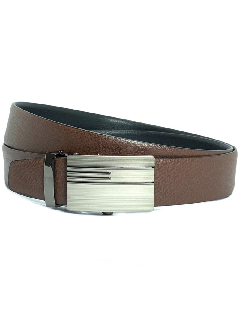 Classic Milano Classic Milano Men’s Spanish Leather Belt men, Leather Belt Fashion Belt Ratchet Dress Belt with Automatic Click Buckle for Men Enclosed in an Elegant Gift Box Can Pruning by Milano Leather  - Image 1