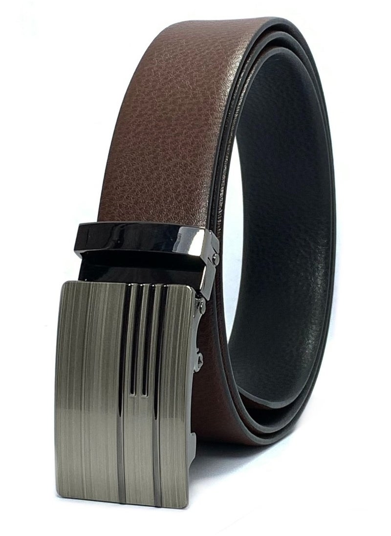 Classic Milano Classic Milano Men’s Spanish Leather Belt men, Leather Belt Fashion Belt Ratchet Dress Belt with Automatic Click Buckle for Men Enclosed in an Elegant Gift Box Can Pruning by Milano Leather  - Image 5