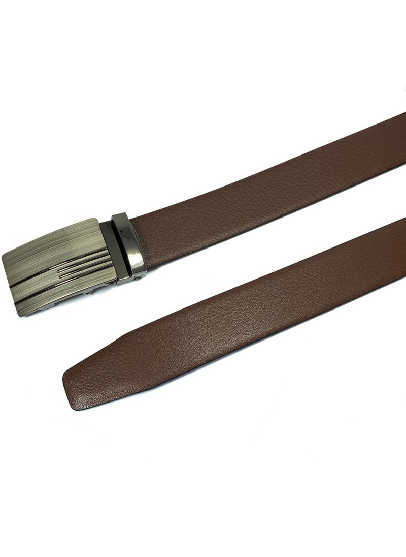 Classic Milano Classic Milano Men’s Spanish Leather Belt men, Leather Belt Fashion Belt Ratchet Dress Belt with Automatic Click Buckle for Men Enclosed in an Elegant Gift Box Can Pruning by Milano Leather  - Image 3