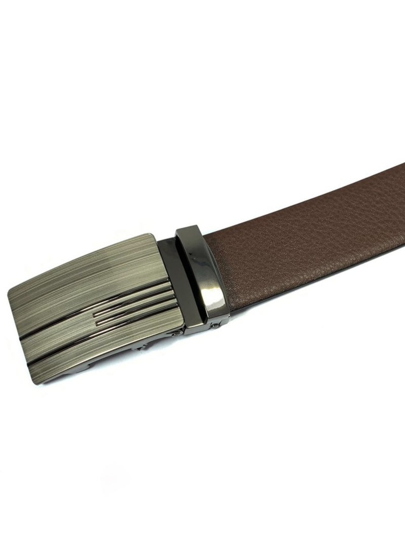 Classic Milano Classic Milano Men’s Spanish Leather Belt men, Leather Belt Fashion Belt Ratchet Dress Belt with Automatic Click Buckle for Men Enclosed in an Elegant Gift Box Can Pruning by Milano Leather  - Image 4