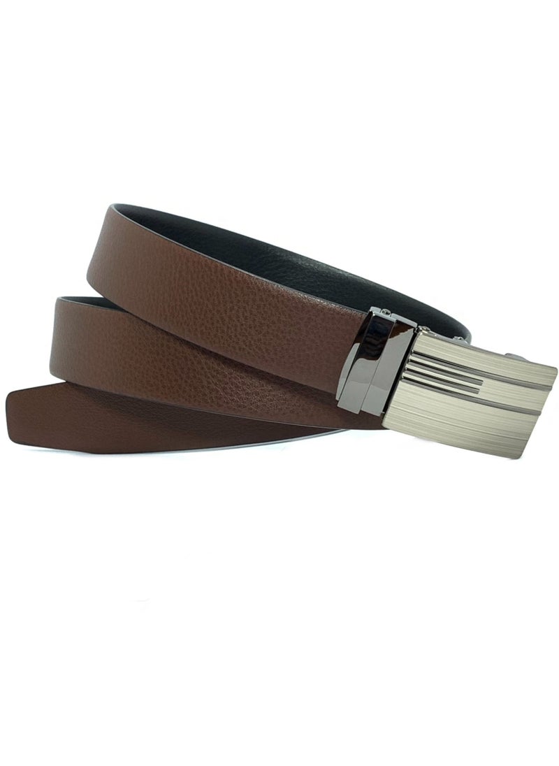 Classic Milano Classic Milano Men’s Spanish Leather Belt men, Leather Belt Fashion Belt Ratchet Dress Belt with Automatic Click Buckle for Men Enclosed in an Elegant Gift Box Can Pruning by Milano Leather  - Image 2