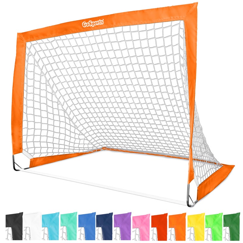GoSports هدف كرة القدم المحمول GoSports Team Tone 4 قدم × 3 قدم للأطفال - شبكة قابلة للنفخ للحديقة الخلفية - برتقالي - Image 1
