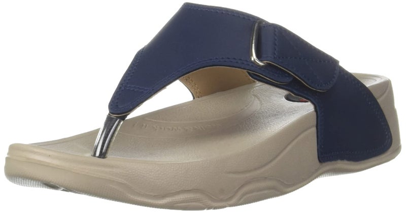 WELCOME Women's Blue Leather Flip-Flops-7 UK (Invalid Data), HF-13 - Image 1