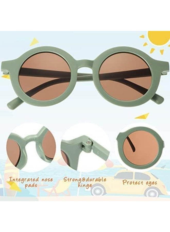 4 أزواج نظارات شمسية للأطفال ، نظارات شمسية ريترو جولة لطيفة ، نظارات مستقطبة للأشعة فوق البنفسجية محمية للأطفال الصغار ، أطفال حزب المفضلات للفتيان فتيات شاطئ حزب الشاطئ الرياضات في الهواء الطلق ، عمر 3-10 - Image 5