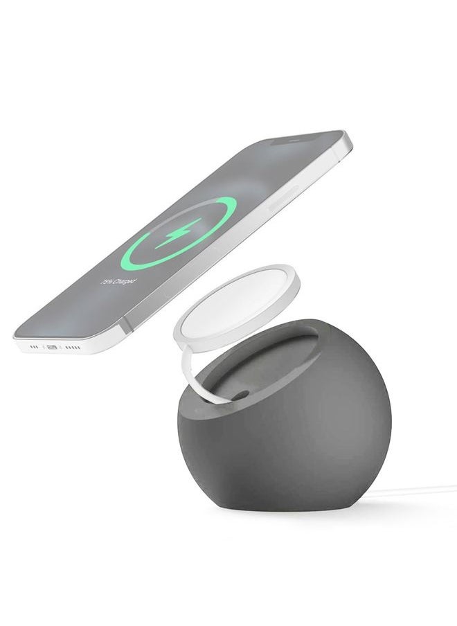 HuHa - Silicone Pellet Magsafe Magnetic Charger Holder for iPhone 12 Series(Grey) - Image 1
