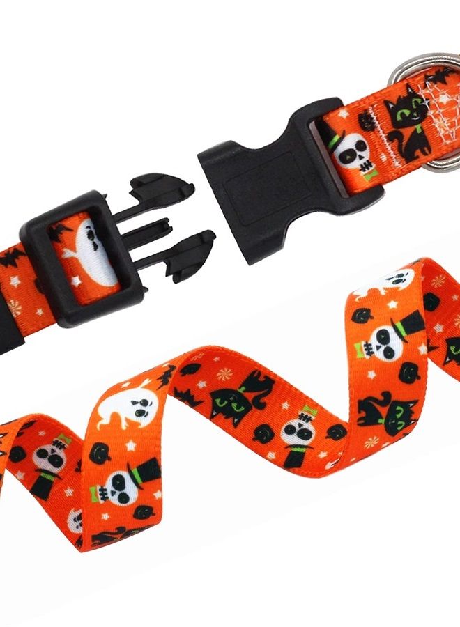 Mihqy طوق الكلب للهالوين - نمط اليقطين والخفاش والشبح - قابل للتعديل للكلاب الصغيرة والمتوسطة والكبيرة (الهالوين، XS) - Image 4