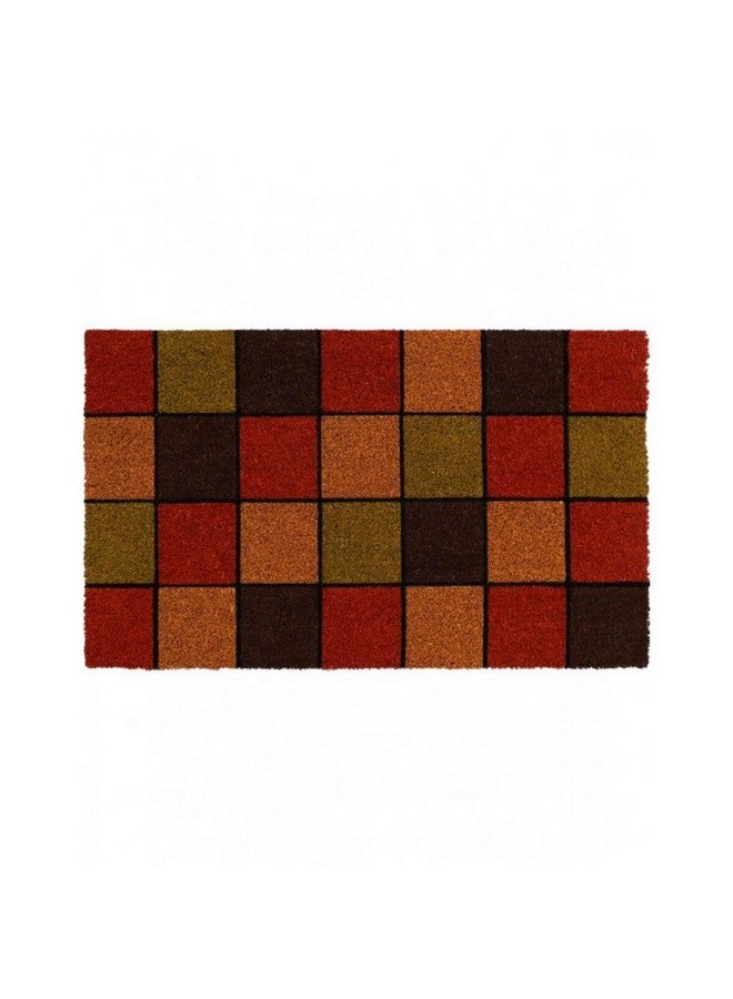 Carlota Checked Pattern Rectangular Door Mat Multicolour 45 x 75 cm 140581139