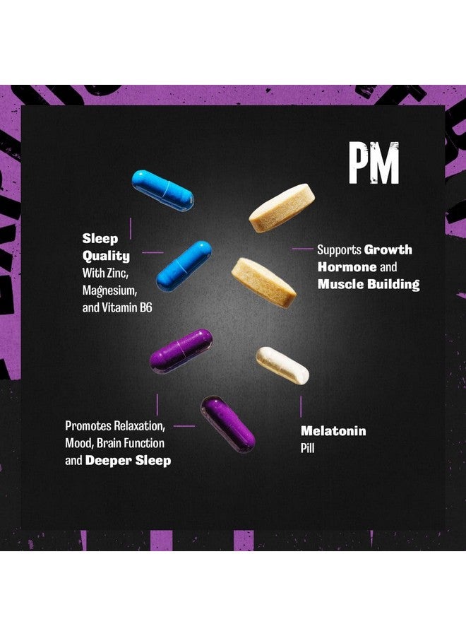 انيمال Animal PM - مُساعد على النوم للبالغين، مُحسِّن للاسترخاء غير مُسبِّب للإدمان، ومُحسِّن للمزاج، مع الميلاتونين، وL-Theanine، وZylaria، والزنك، والمغنيسيوم، وفيتامين B6، وGABA + AKG، مُكمِّل غذائي مُكمِّل، 30 قطعة - Image 3