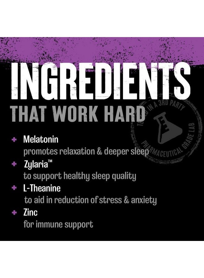 انيمال Animal PM - مُساعد على النوم للبالغين، مُحسِّن للاسترخاء غير مُسبِّب للإدمان، ومُحسِّن للمزاج، مع الميلاتونين، وL-Theanine، وZylaria، والزنك، والمغنيسيوم، وفيتامين B6، وGABA + AKG، مُكمِّل غذائي مُكمِّل، 30 قطعة - Image 2