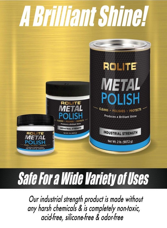 Rolite Metal Polish Paste, 4.5 oz, Industrial Strength Scratch Remover & Cleaner for Aluminum, Chrome, Stainless Steel, Restores Shine to All Metals, Heavy-Duty Polishing Paste - Image 5