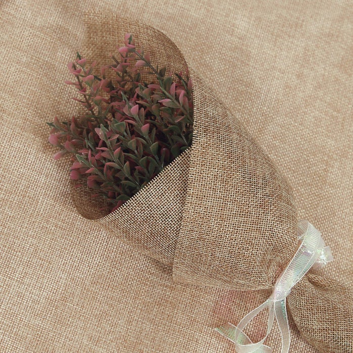 Linen Colored Linen Rolls, Flower Packaging, Bouquet Packaging Net Materials, Kindergarten Decoration, Pastoral Style Linen Rolls - Image 3
