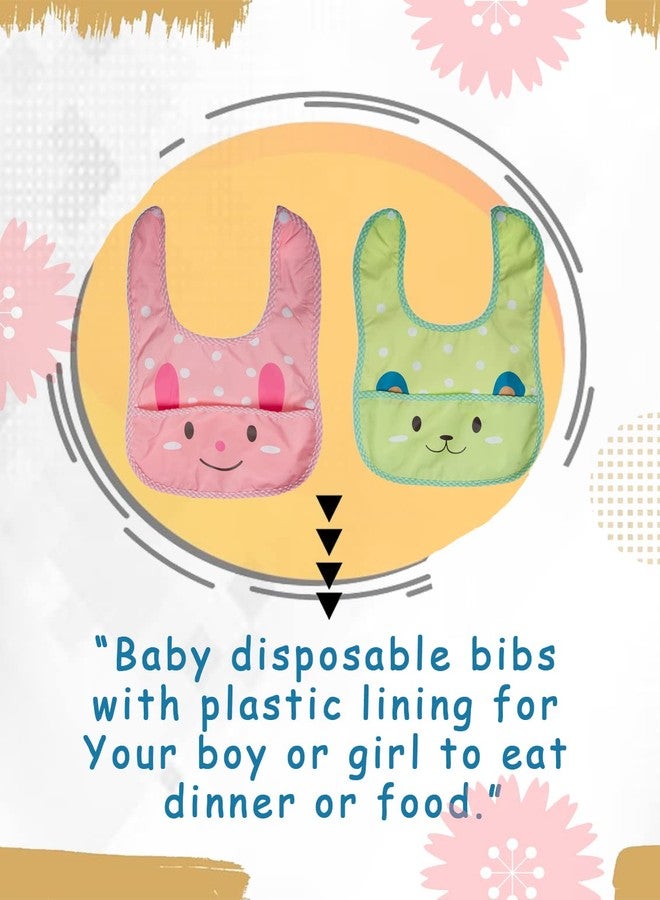 BTfash Babies Soft Button Bib for Feeding | Waterproof Bib for New Born | Washable Feeding Aprons for Infants & Toddlers | Reusable, Comfortable & Ideal for Mealtime | Gentle on Skin (Assorted_PO6) - Image 4
