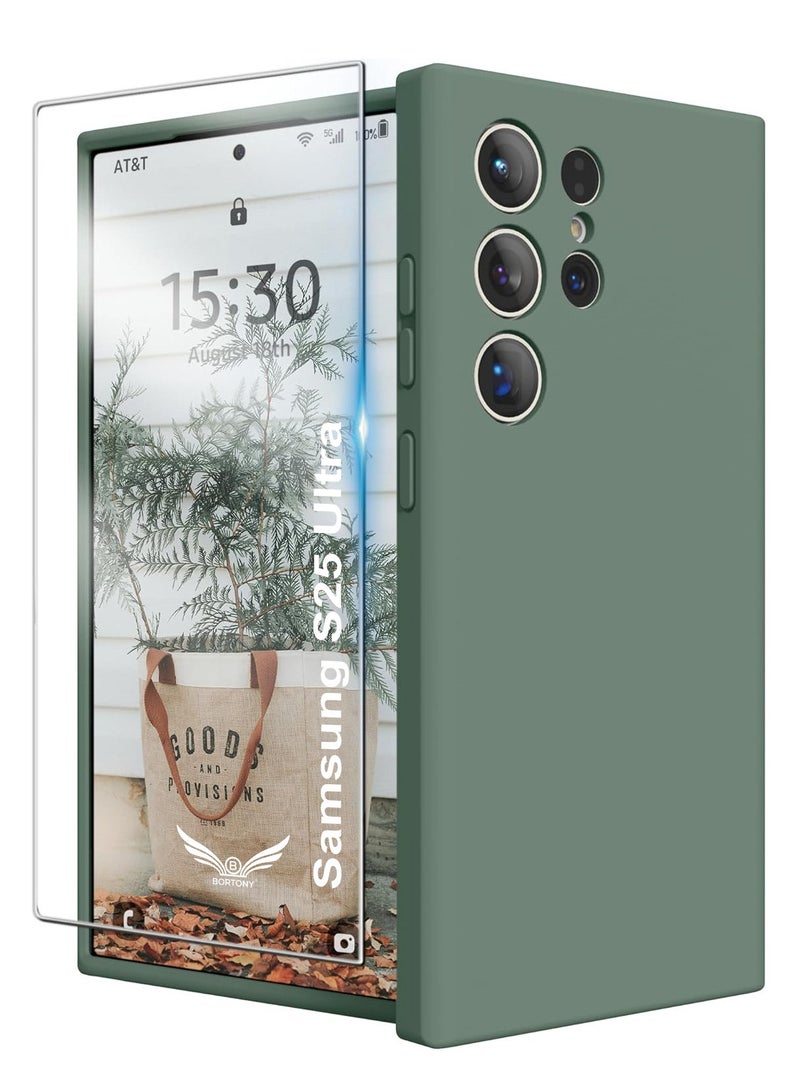 BORTONY Samsung S25 Ultra Case Liquid Silicone Case with Galaxy S25 Ultra Screen Protector Slim Fit Camera Protection Shockproof Phone Case Cover for Galaxy S25 Ultra 6.8 inch - Image 1