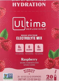 Ultima Replenisher Electrolyte Drink Mix Raspberry 20 Packets 0.11 oz 3.2 g Each  - Image 1