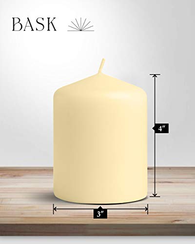 bask Cone Top Pillar Candles by Bask - Set of 8-3" x 4" Dripless Unscented Candles in Ivory for Home Decor, Relaxation & All Occasions - Image 2