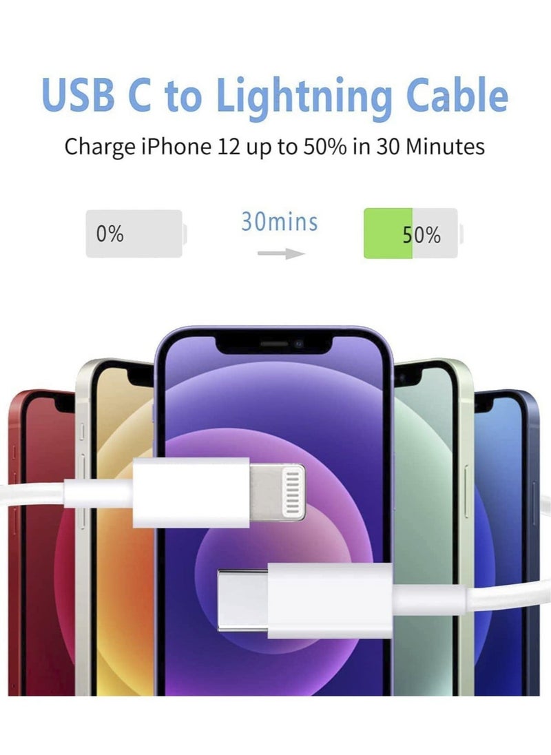 "Apple MFi Certified iPhone Charger - 5-Pack 3ft Nylon Braided Lightning Cables for iPhone 12, 11 Pro Max, XS, XR, X, 8, 7, 6S, 6 Plus, SE, 5S, 5C, 5, and iPad (Black/White)" - Image 4