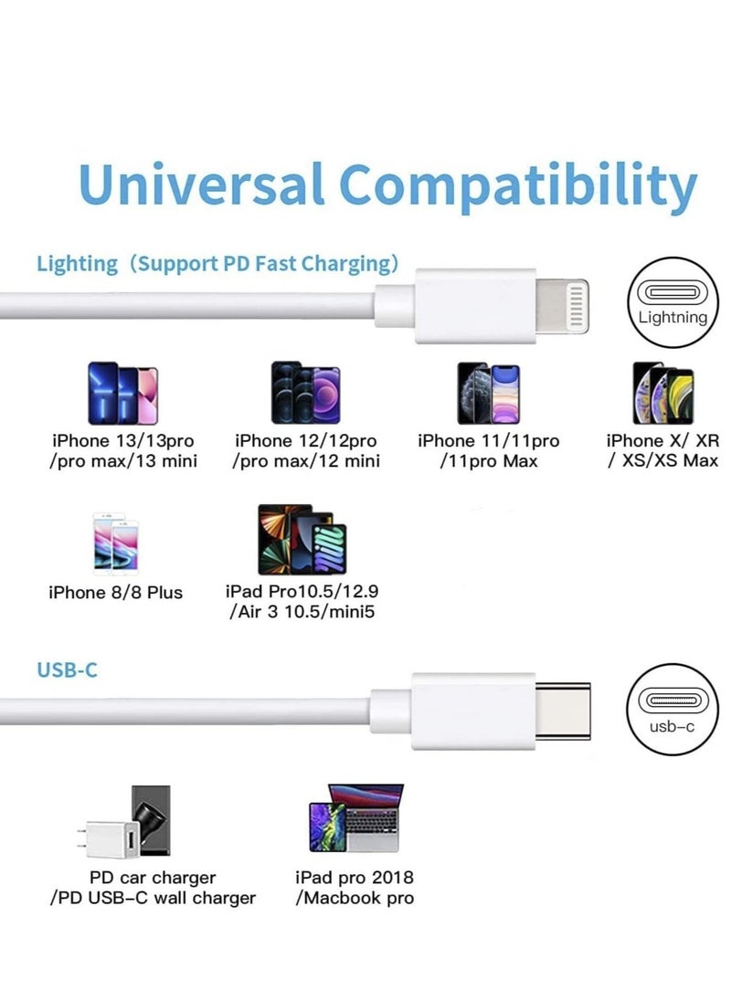 "Apple MFi Certified iPhone Charger - 5-Pack 3ft Nylon Braided Lightning Cables for iPhone 12, 11 Pro Max, XS, XR, X, 8, 7, 6S, 6 Plus, SE, 5S, 5C, 5, and iPad (Black/White)" - Image 5