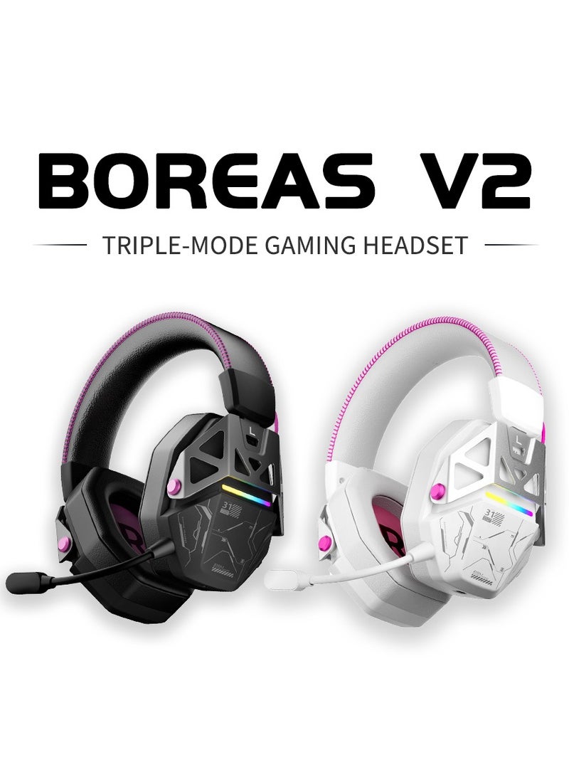 ZIDLI BOREAS V2 Wireless Gaming Headset | 50mm Drivers/Dual Connectivity/Black & White | 20H Battery + USB-C Wired | Low Latency & Crystal Mic - Image 2