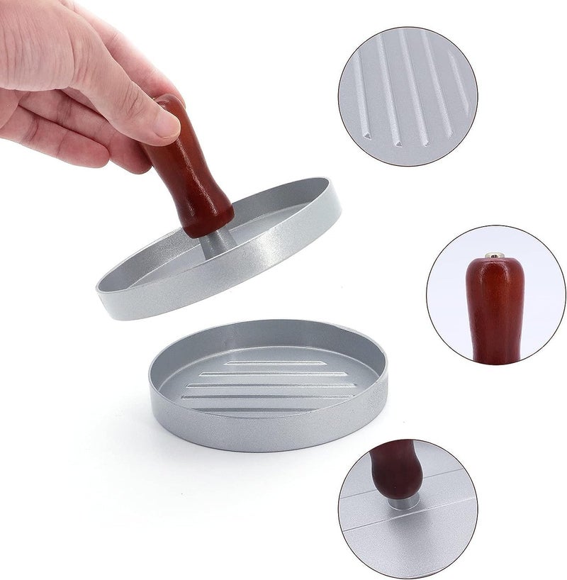AJUS Ajus Burger Press Hamburger Press Patty Maker 47 inches NonStick Aluminum Burger Press Patty Maker Mold for Barbecue Grill Stuffed Cheeseburger Burger Stuffer  - Image 3