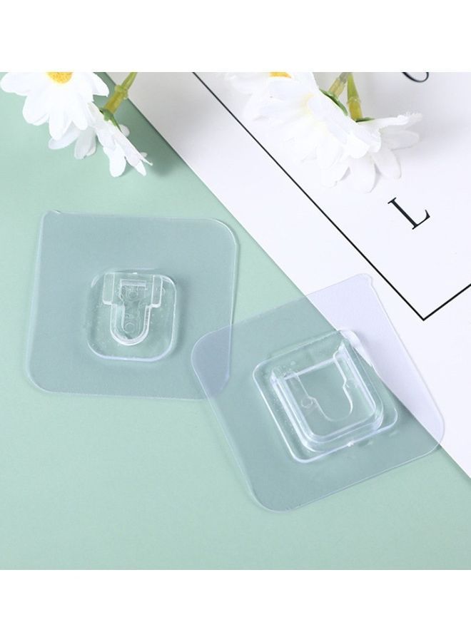 NIBEMINENT 5-Piece Double-Sided Adhesive Wall Hook Clear 6x6cm  - Image 3