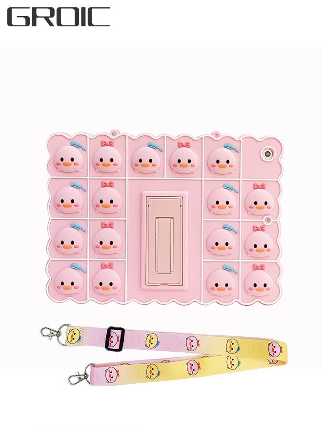 GROIC Push Pop Bubble Silicone Cute Case Compatible with iPad Air 10.9 inch, iPad Pro 11 Inch, Anti-Stress Shockproof Case with Lanyard & Kickstand  - Image 1