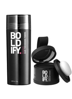 Boldify Boldify Hairline Powder  Hair Fiber bundle that Instantly Conceals Hair Loss Hair Powder for Thinning Hair Root Cover Up Black 