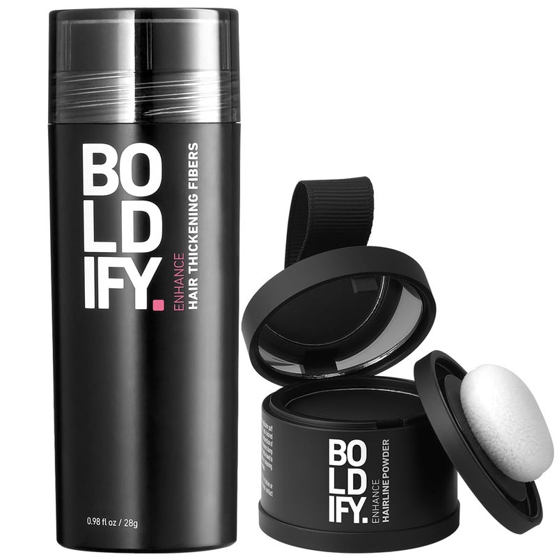Boldify Boldify Hairline Powder  Hair Fiber bundle that Instantly Conceals Hair Loss Hair Powder for Thinning Hair Root Cover Up Black