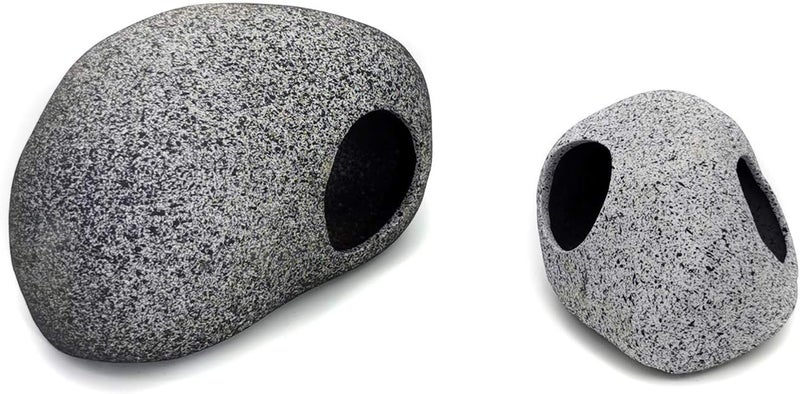 JIH Aquarium Decorations Rock, Ceramic Shelters - Shrimp Habitat, Breeding Tube, Hiding cave, Stackable Fish Tank Decor Cave for Hiding, Betta Fish (J603+J001) - Image 4