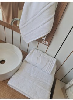 özdilek 3-Piece Bathroom Set Bath, Hand, Face and Foot Towels White  - Image 3