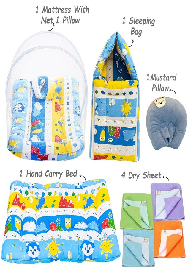 Infantbond by Fareto Newborn Baby Essentials Combo Set – 9 in 1 All-Season Hospital Care Kit for Newborns (0–6 Months) | Complete Baby Gift Set | Baby Products All New Born Combo (Blue Fox) - Image 2