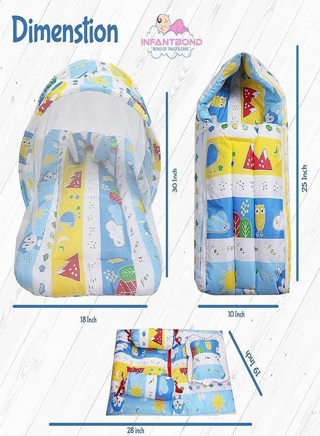 Infantbond by Fareto Newborn Baby Essentials Combo Set – 9 in 1 All-Season Hospital Care Kit for Newborns (0–6 Months) | Complete Baby Gift Set | Baby Products All New Born Combo (Blue Fox) - Image 3