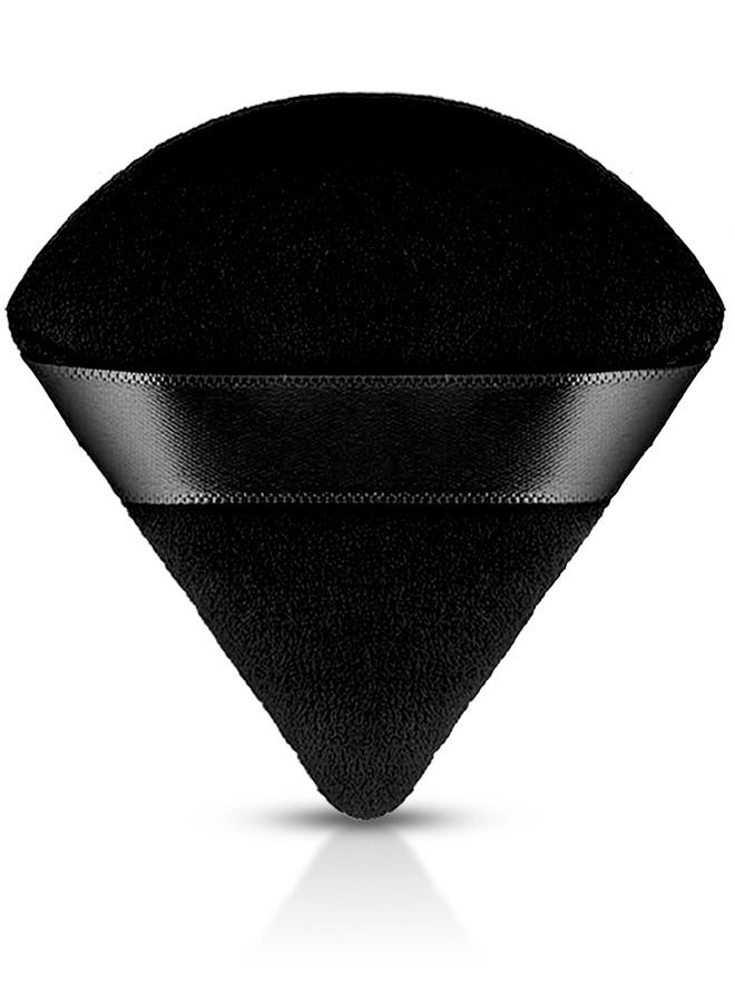 Kanza اسفنجة مثلثة لبودرة الوجه - إسفنجة مكياج للبودرة السائبة والأساس - شكل مثلث - إسفنجة تجميل من الفيلور لأدوات التحديد - سوداء - Image 1