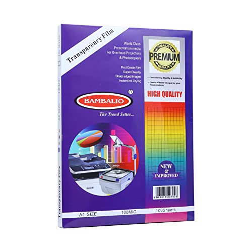 Bambalio OHP Transparency Films A4 Size -100 Microns -100 Sheets. - Image 1