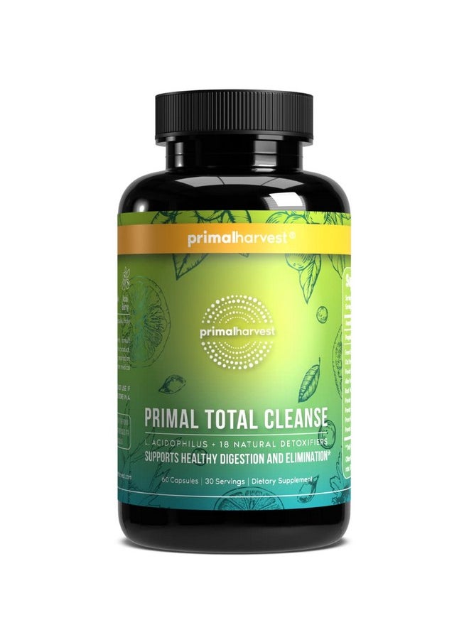برايمال هارڤيست تطهير الجسم بالكامل من Primal Harvest، تطهير الجسم بالكامل من Primal يعمل على تطهير القولون، وتطهير الكبد، وتطهير الكلى، وتطهير الأمعاء، وتطهير الأمعاء، وتطهير المعدة، 60 حبة لإزالة السموم  - Image 1