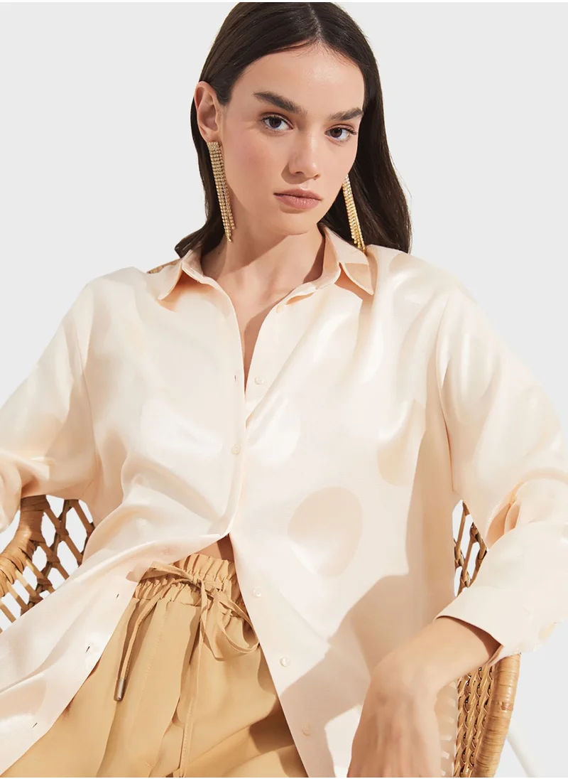 جون Patterened Button Down Shirt