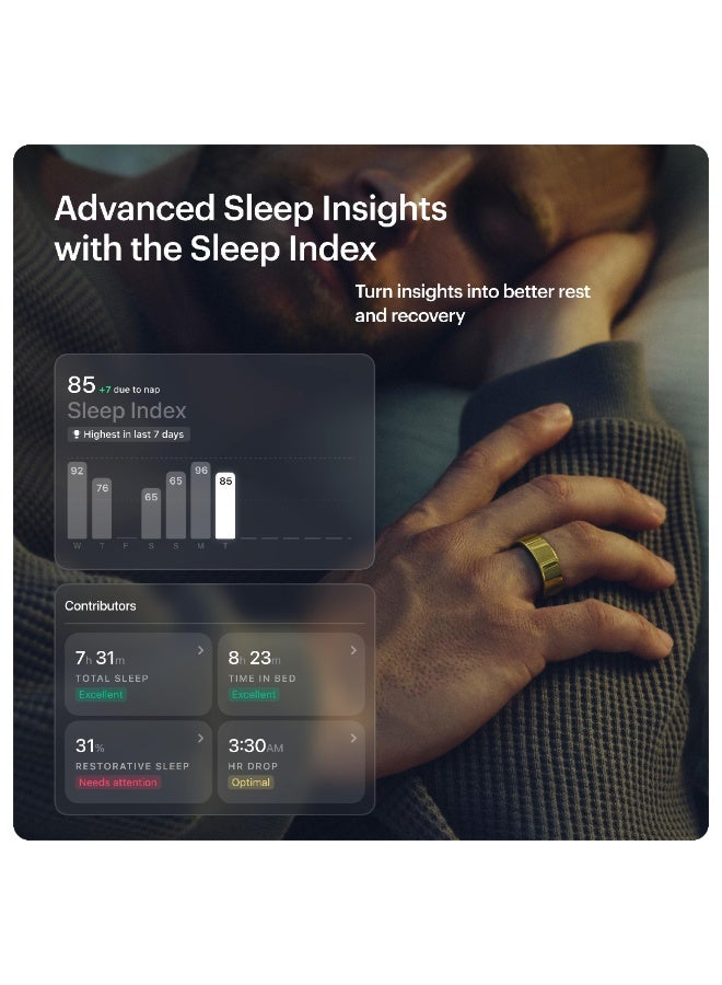 ULTRAHUMAN Ultrahuman Ring AIR-Smart Ring Health Tracker, Size First with Ultrahuman Sizing Kit,Sleep Tracker,Smart Ring for Men/Women,Fitness Tracker - Bionic Gold (Size 11) - Image 5