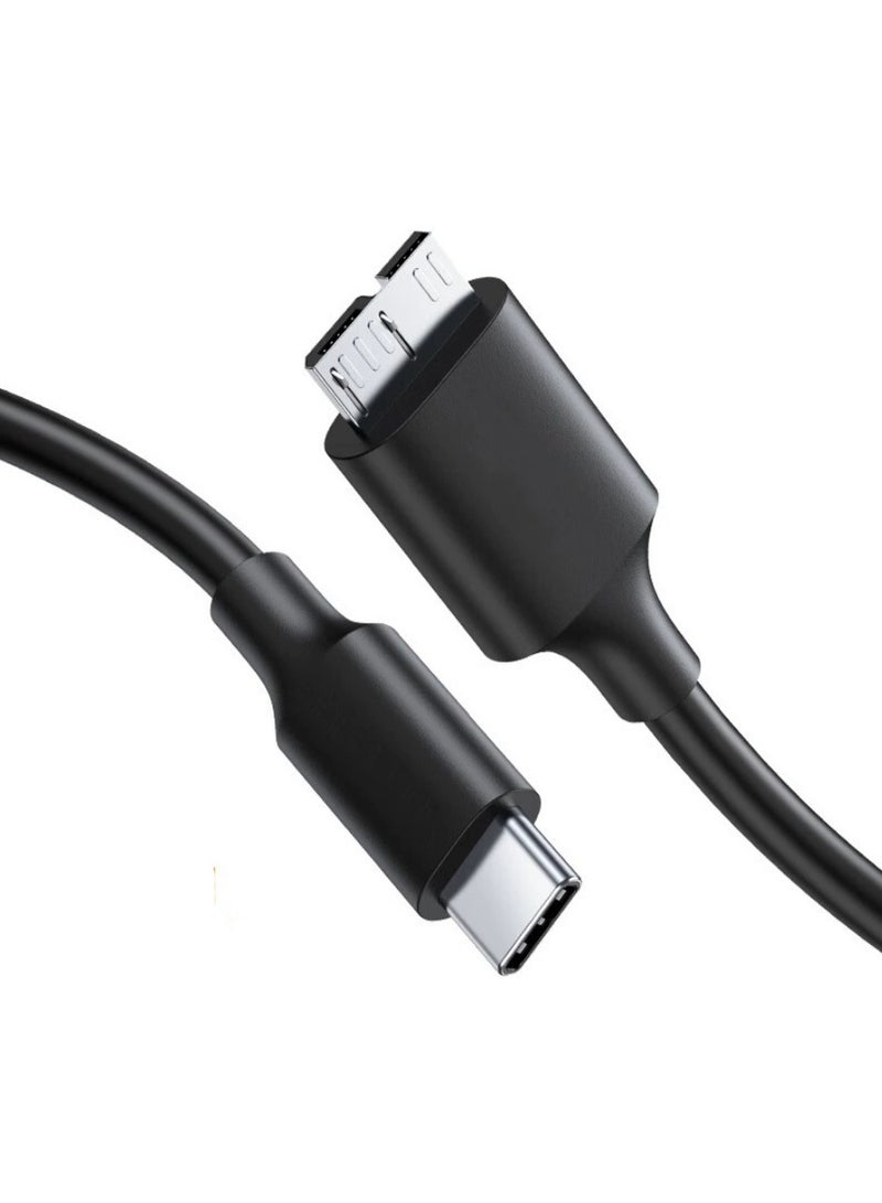 Micro USB 3.0 Cable USB 3.0 A Male to Micro B Cable Nylon Braided External Hard Drive Cable Compatible for Samsung Galaxy S5, Note 3, WD Camera, Hard Drive and More Black - Image 1