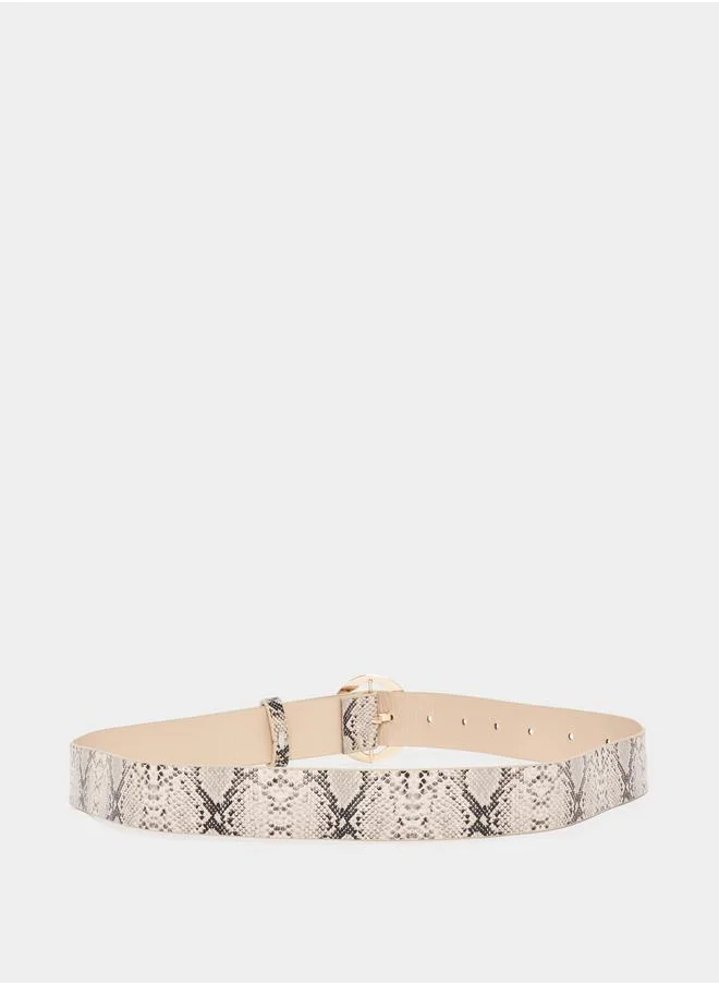 Styli Snakeskin Print Belt