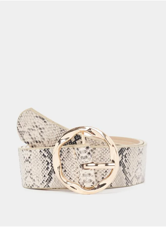Styli Snakeskin Print Belt