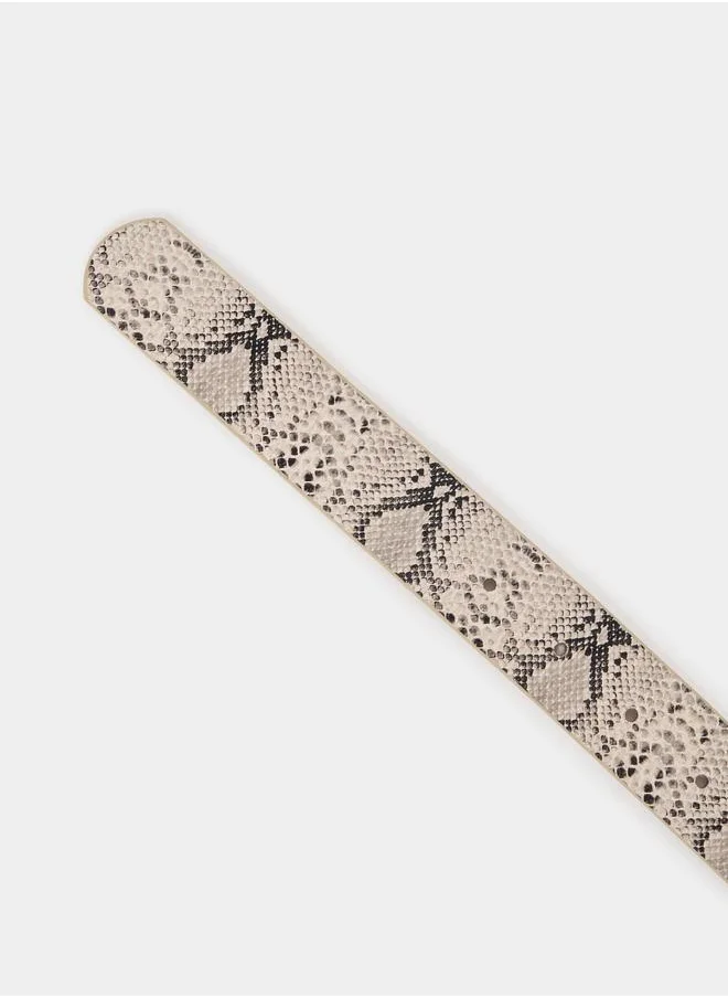 Styli Snakeskin Print Belt