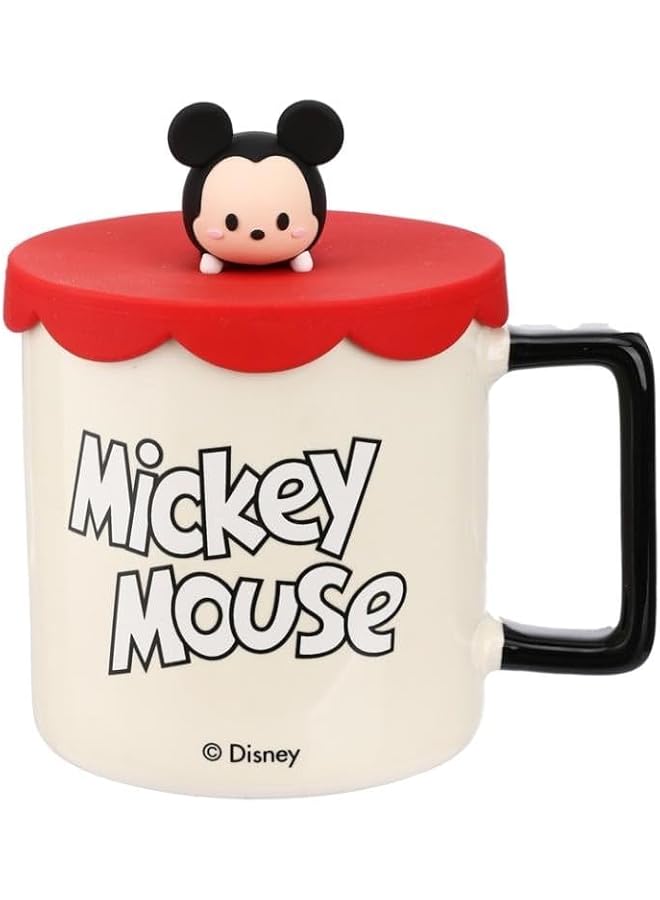 Miniso Mickey Mouse Collection Cartoon Ceramic Drinking Mug With Silicone Lid, 425 Ml Capacity, Mickey - Image 4