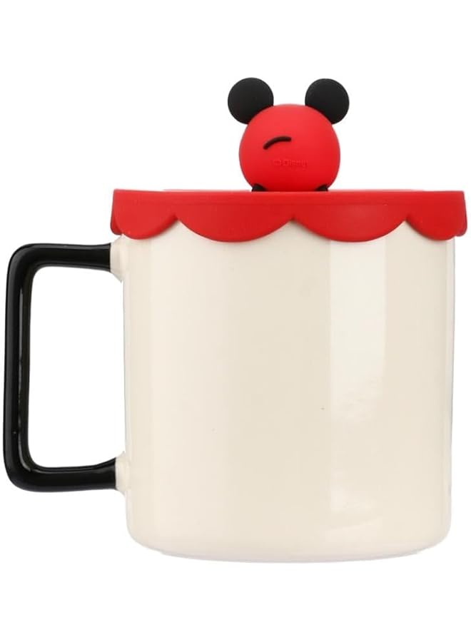 Miniso Mickey Mouse Collection Cartoon Ceramic Drinking Mug With Silicone Lid, 425 Ml Capacity, Mickey - Image 3