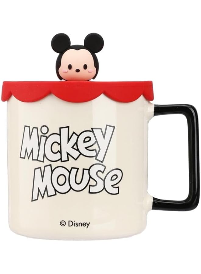 Miniso Mickey Mouse Collection Cartoon Ceramic Drinking Mug With Silicone Lid, 425 Ml Capacity, Mickey - Image 2