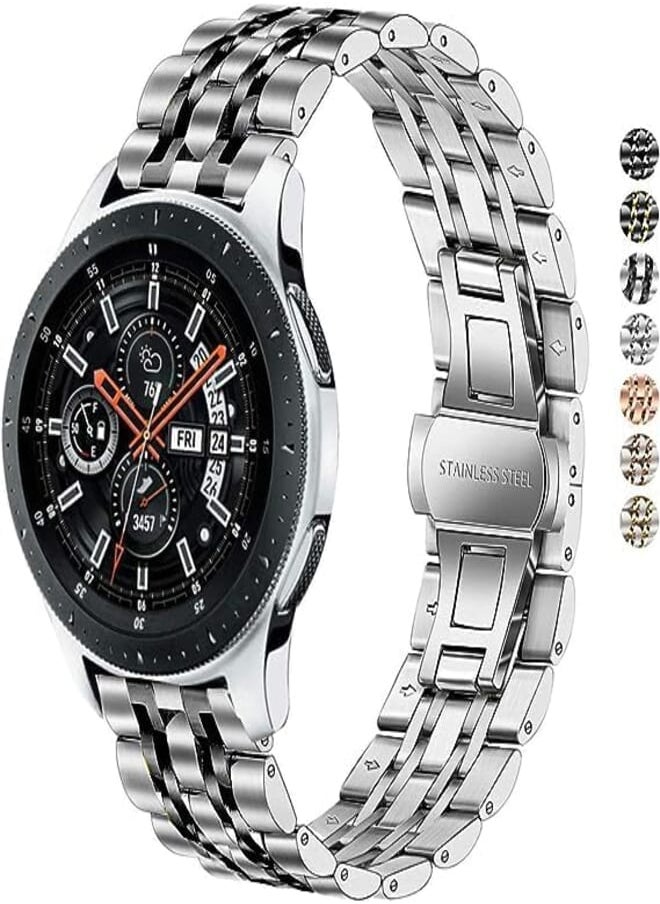Next Next store Compatible with Samsung Gear S3 46mm / Galaxy Watch 3 45mm / Huawei Watch 3/3 Pro / GT3 46mm Solid Stainless Steel Replacement Strap 22mm for Women Men 