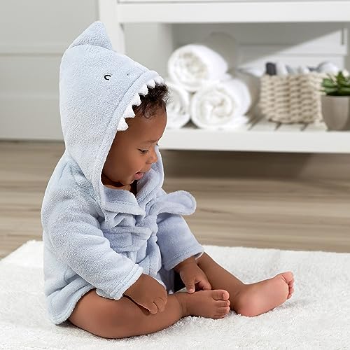 Gerber Baby Hooded Animal Character Bathrobe Blue Shark 09 Months - Image 3