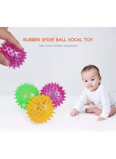 Wizme Wizme Set of 2 Led Light Up Spike Balls Bouny Rubber Balls for Kids Boys and Girls Multicolor Pack of 1  - Image 2